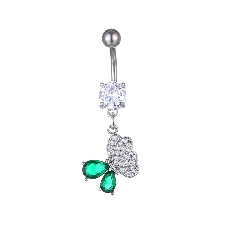 New AliExpress inlaid AAA zircon Color Butterfly belly button ring body piercing jewelry - Image 6