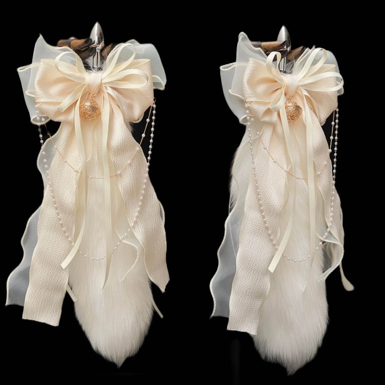 Smsex toys 40CM Fox real fur tail butt plug detachable handmade bow bell ring role play - Image 2
