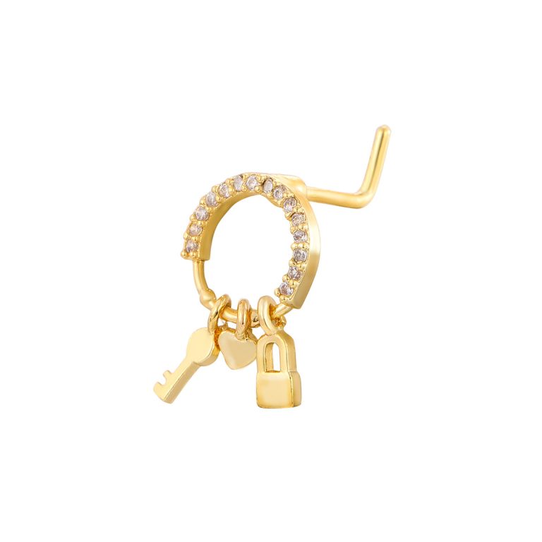 European and American fashion copper inlaid zircon body piercing nose star gecko nose nail - Image 8