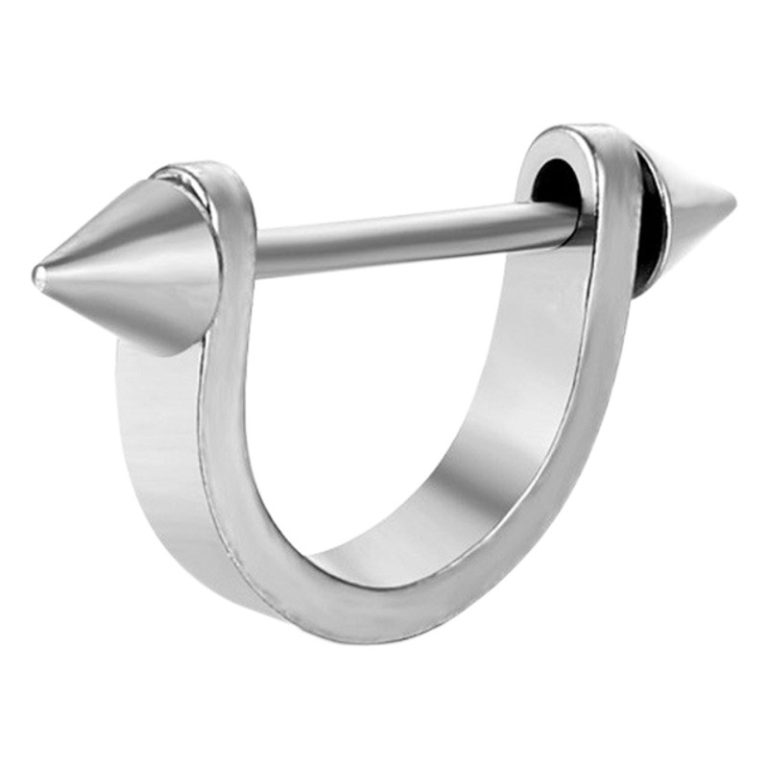 European and American new fashion jewelry titanium steel stainless steel body piercing semicircle earrings U-shaped nipple ring nipple nail wholesale