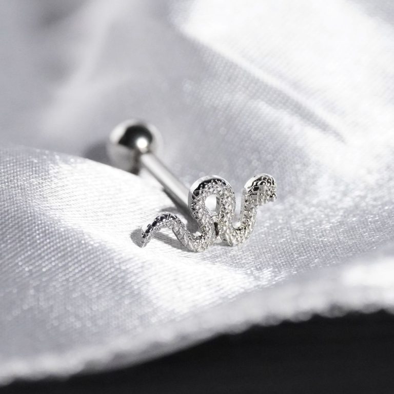 Small snake tongue nail stainless steel niche European and American tongue ring - Image 6