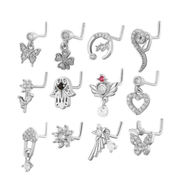 European and American Retro Personalized Copper Zircon Pendant Body Piercing Nose Ornament