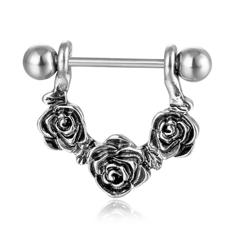 Cross-border Products European and American Medical Steel Piercing Jewelry Titanium Steel Milk Chain ring Nail nipple ring
