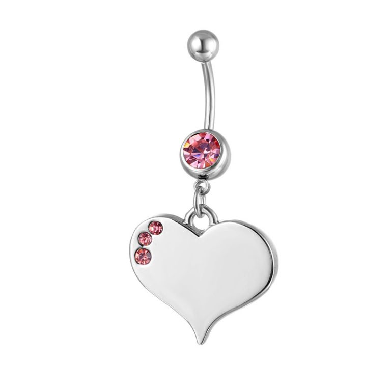 puncture belly dance navel jewelry alloy diamond heart navel nail navel ring