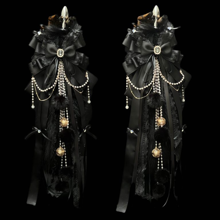 Original handmade black gold bow bell fur ball 40CM Fox real fur tail butt plug smsex toys back court