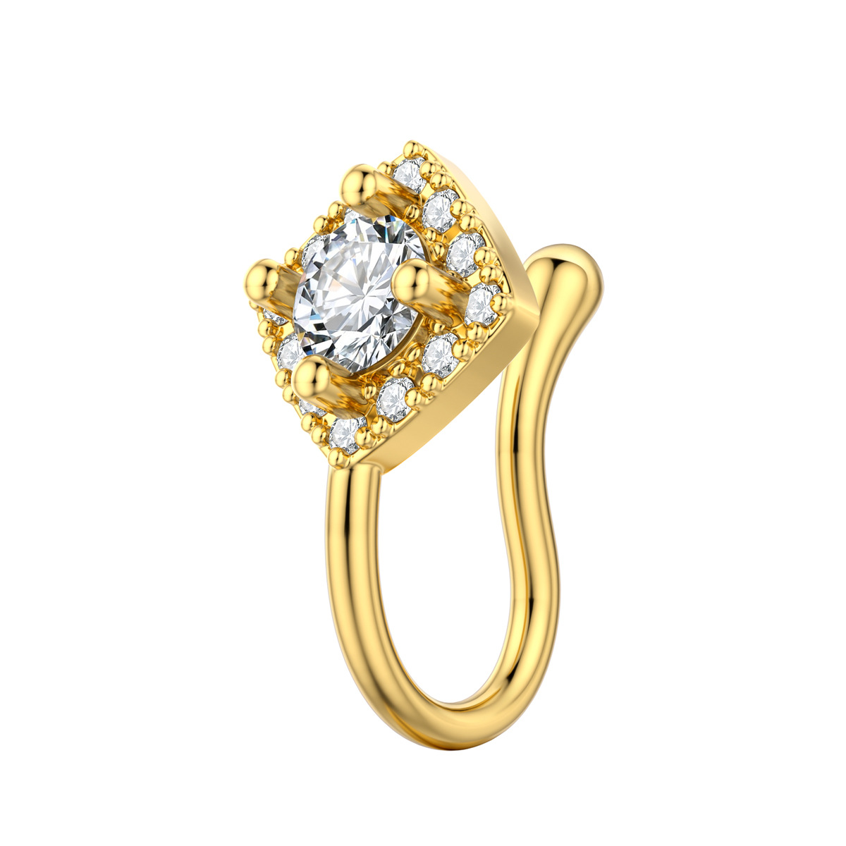 Simple Fashion Crown Shape Copper Inlay Zircon U-shaped Nose Clip Non-perforated Nose Ring Women Charm Party Jewelry - Image 10