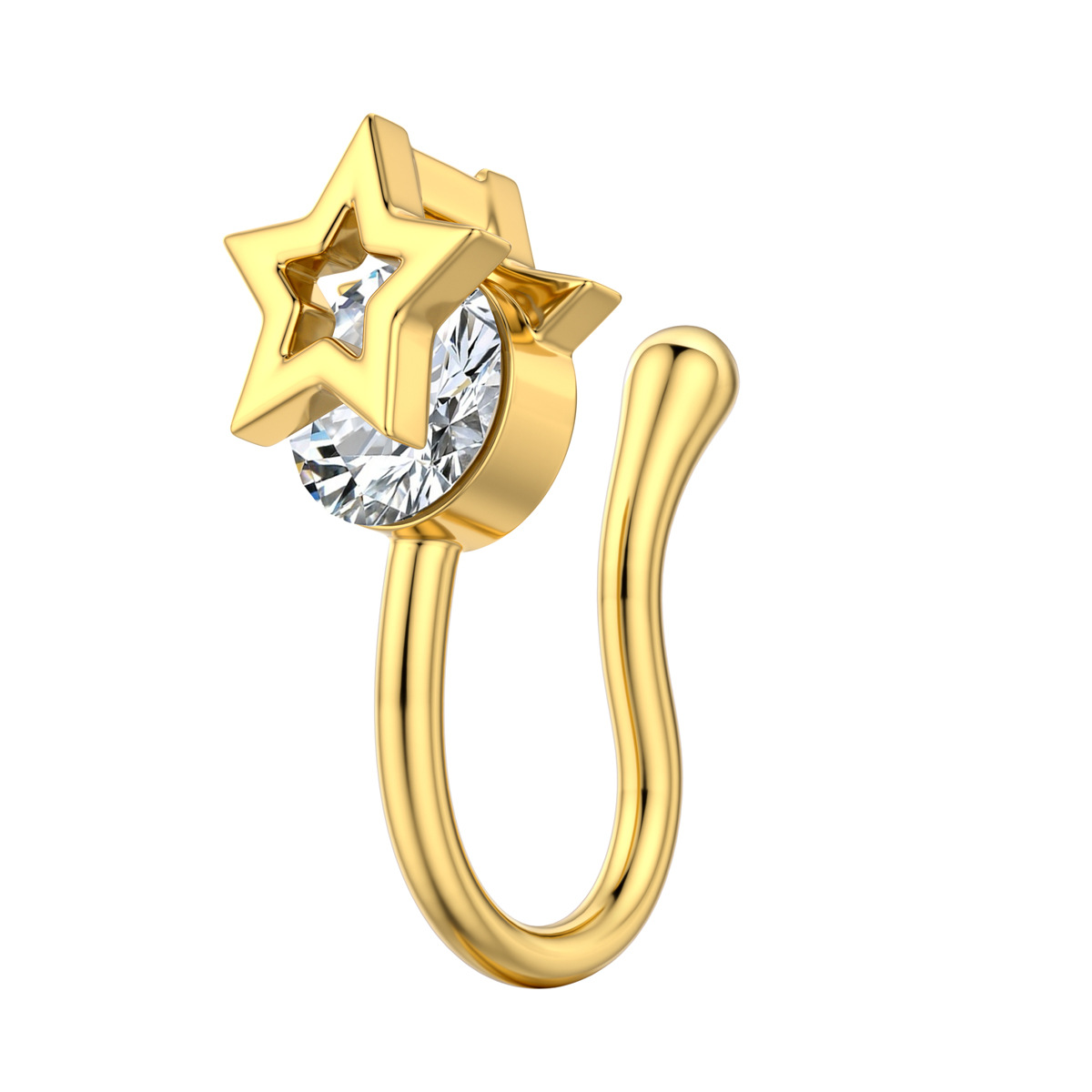 Simple Fashion Crown Shape Copper Inlay Zircon U-shaped Nose Clip Non-perforated Nose Ring Women Charm Party Jewelry - Image 11