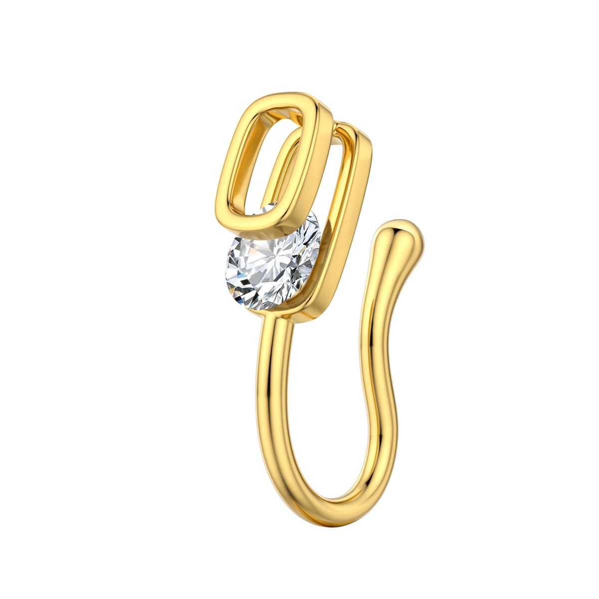 Simple Fashion Crown Shape Copper Inlay Zircon U-shaped Nose Clip Non-perforated Nose Ring Women Charm Party Jewelry - Image 7