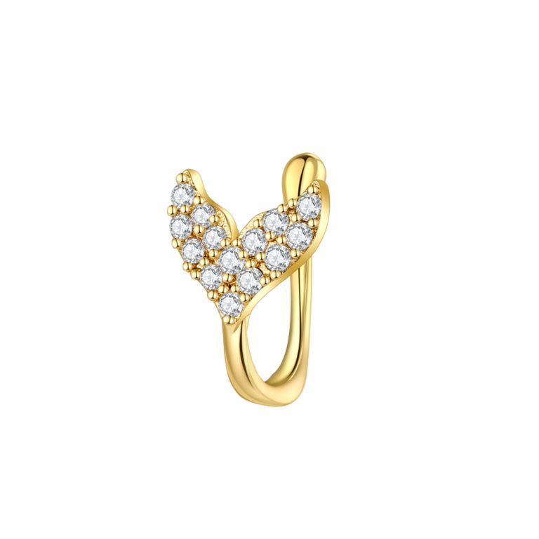 European and American Non-perforated U-shaped Nose Clip Set Zircon Butterfly Love Nose Ring Fake Nose Ornament Piercing Ornament Set Suitable for Women - Image 7
