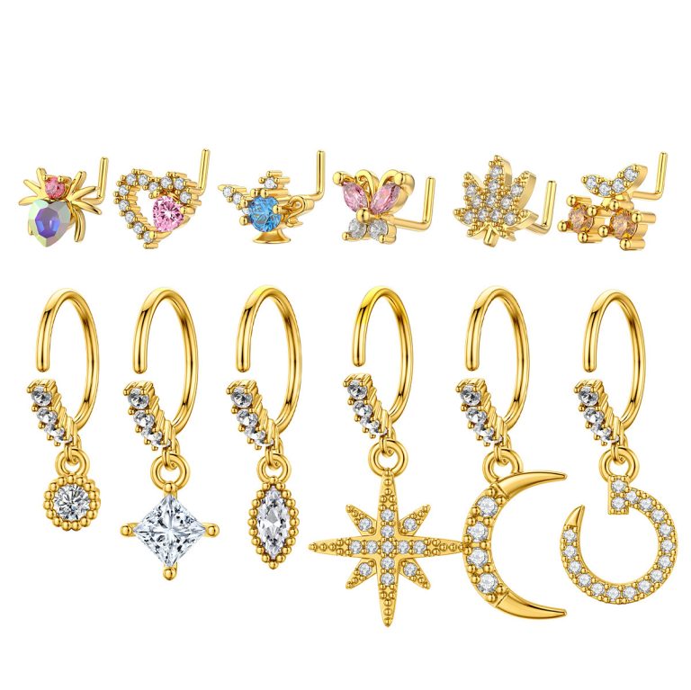 Europe and the United States cross-border hot copper inlaid zircon nose nail nose ring fashion Joker manufacturers direct wholesale