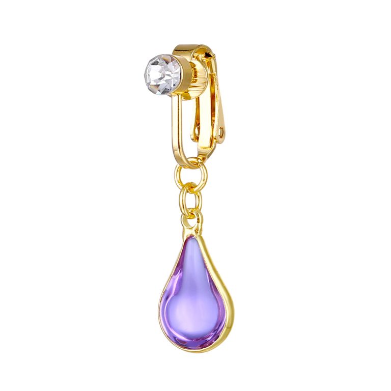 new inlaid crystal diamond butterfly water drop free perforation jewelry navel clip ear clip Amazon in stock - Image 5