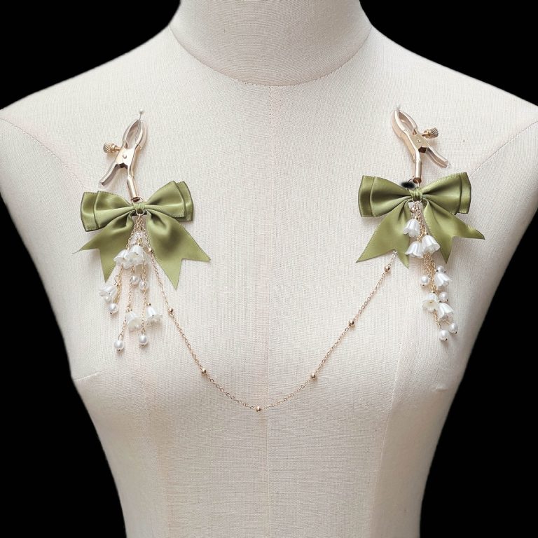 "Lily of the valley" cute bow breast clip women's supplies sm fun tools flirting sexy chest chain punishment Mimi clip