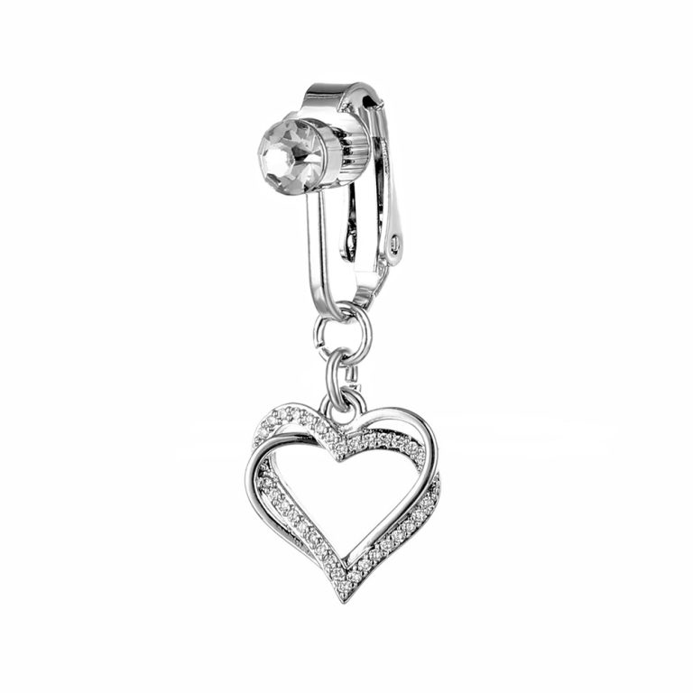 navel clip copper inlaid zirconium heart-shaped pendant navel nail sexy navel ring fashion navel body piercing jewelry - Image 9