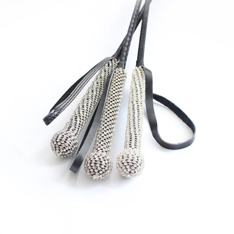 Adult Sex Products Brilliant Diamond Gem Handle Whip Women's SM Flirting Alternative Fun Leather Whip - Image 5