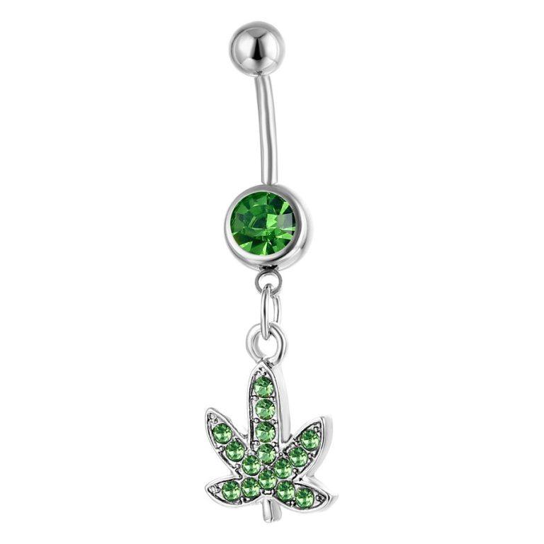 special for body piercing belly dance jewelry diamond-embedded three-leaf belly button ring belly button nail