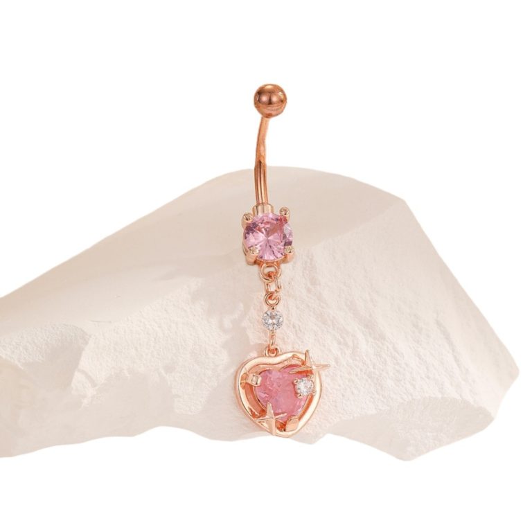 Factory Direct love pendant navel nail copper white stone diamond-embedded Simple Sexy navel decoration fashion personality navel buckle in stock - Image 6