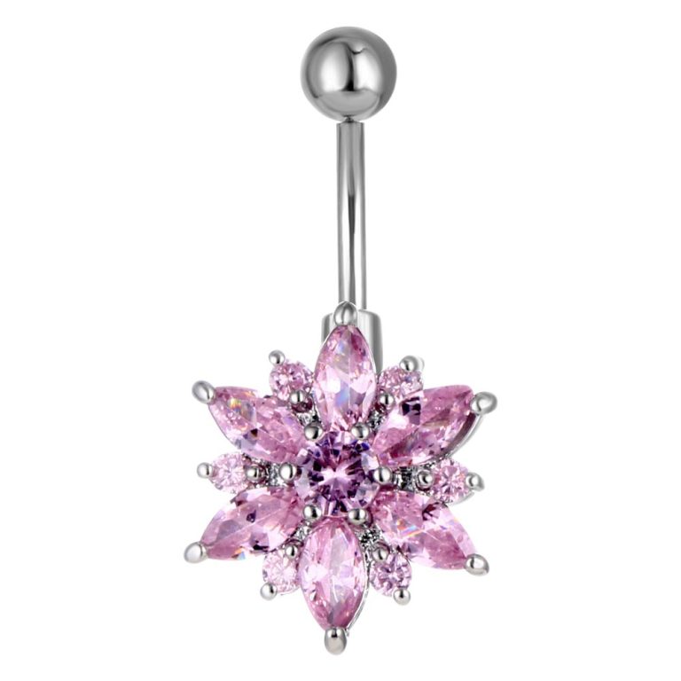 AliExpress EABY best selling human body piercing jewelry flower belly button belly button nail belly button ring