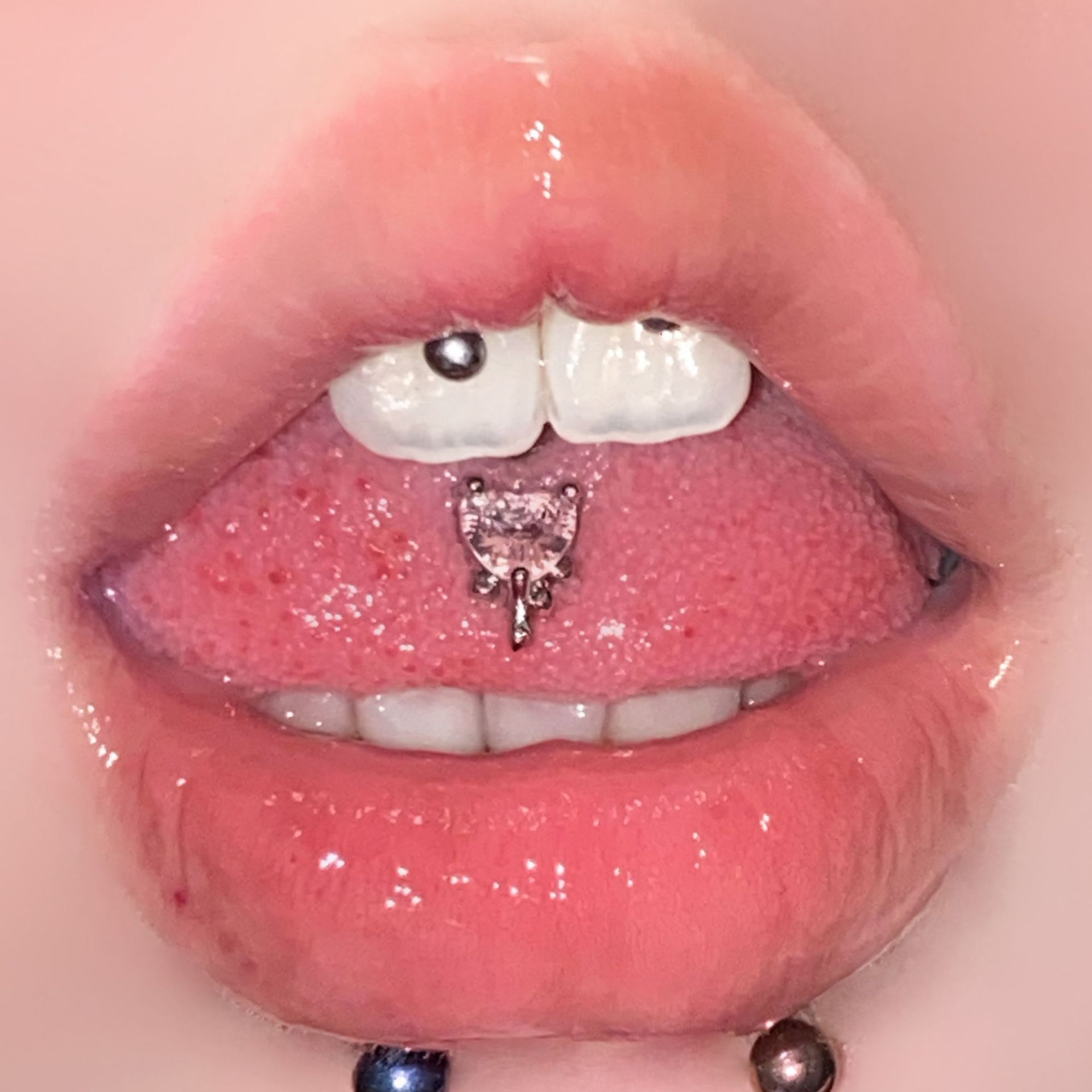 Love zircon tongue nail 316 stainless steel tongue ring 1.6/1.2 - Image 8