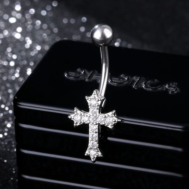 Europe and the United States  inlaid zircon simple personality new puncture jewelry belly button ring navel nail - Image 4