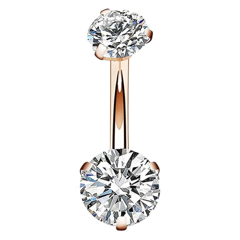 Europe and the United States double-headed round zircon nailing women's human body prick double zirconium navel ring