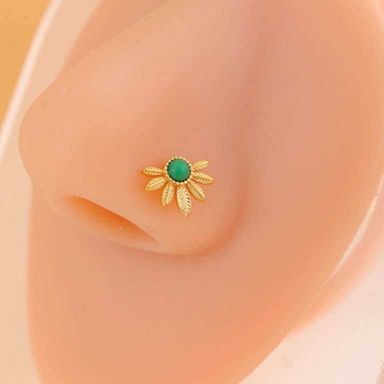 Europe and the United States cross-border hot temperament fashion high-grade copper inlaid zircon L rod nose nail nose decoration manufacturers wholesale