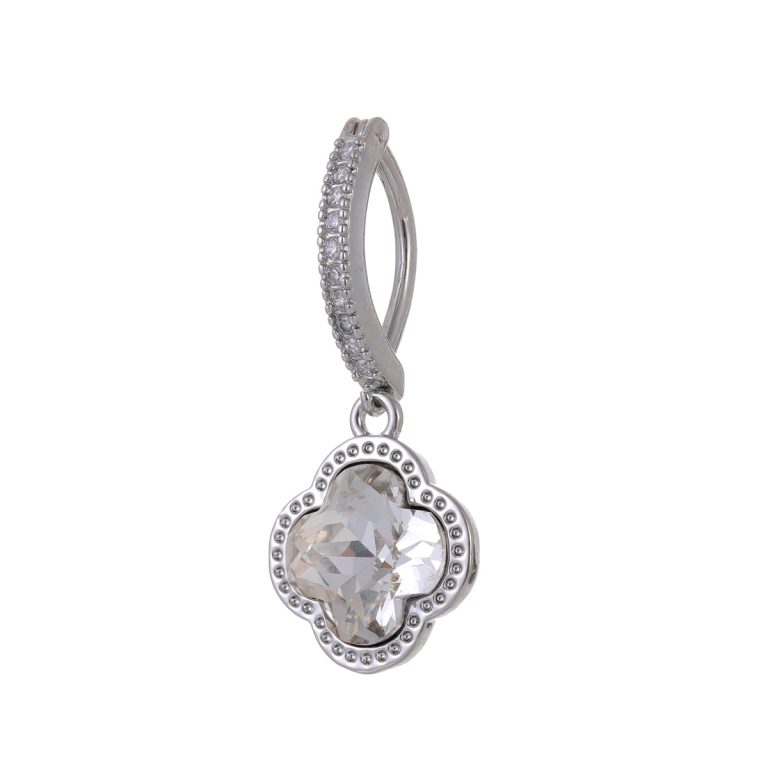 Light Luxury Korean Style Sweet Elegant High-grade Sense Delicate Four-leaf Clover Pendant Navel Ring Copper Micro-inlaid Zircon Navel Buckle - Image 5