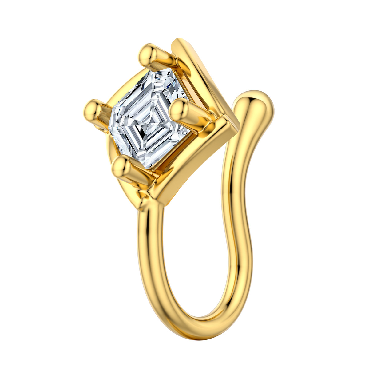 Simple Fashion Crown Shape Copper Inlay Zircon U-shaped Nose Clip Non-perforated Nose Ring Women Charm Party Jewelry - Image 6