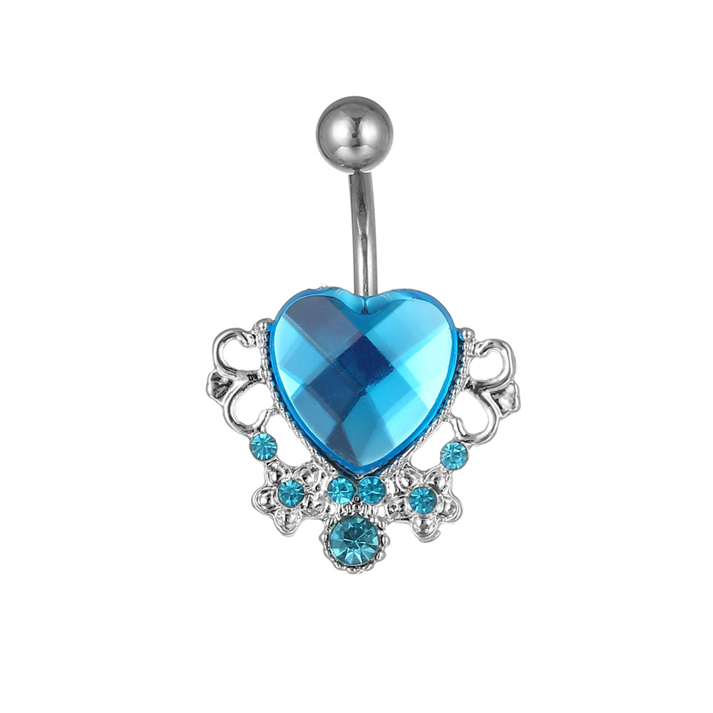 European and American goods with love diamond navel ring navel nail piercing jewelry - Image 3