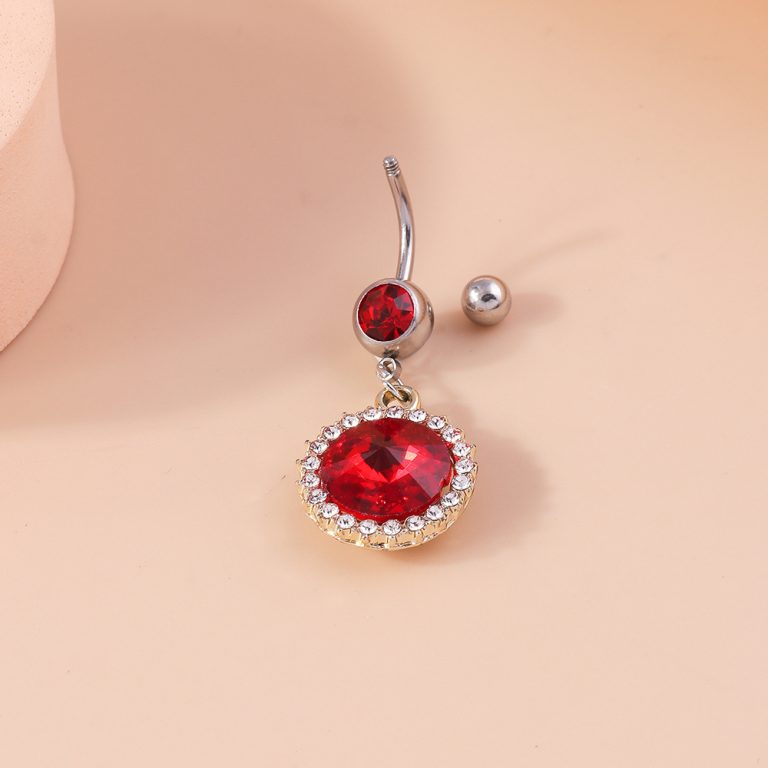 Europe and the United States cross-border jewelry point diamond Ruby belly button nail temperament sexy elegant fashion trend belly button ring jewelry - Image 5