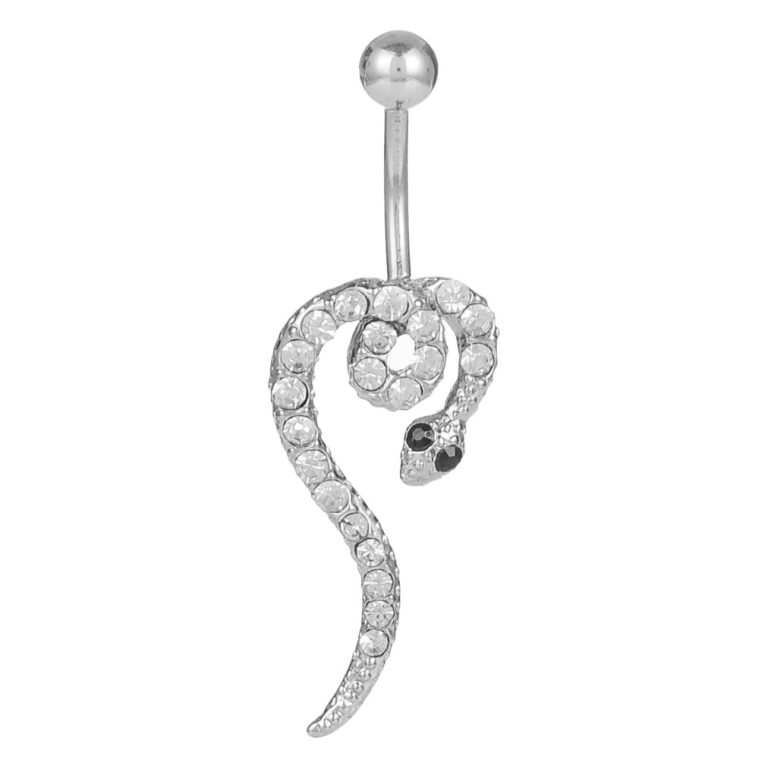 sell goods hot selling puncture jewelry Snake Diamond-embedded navel ring navel nail navel buckle
