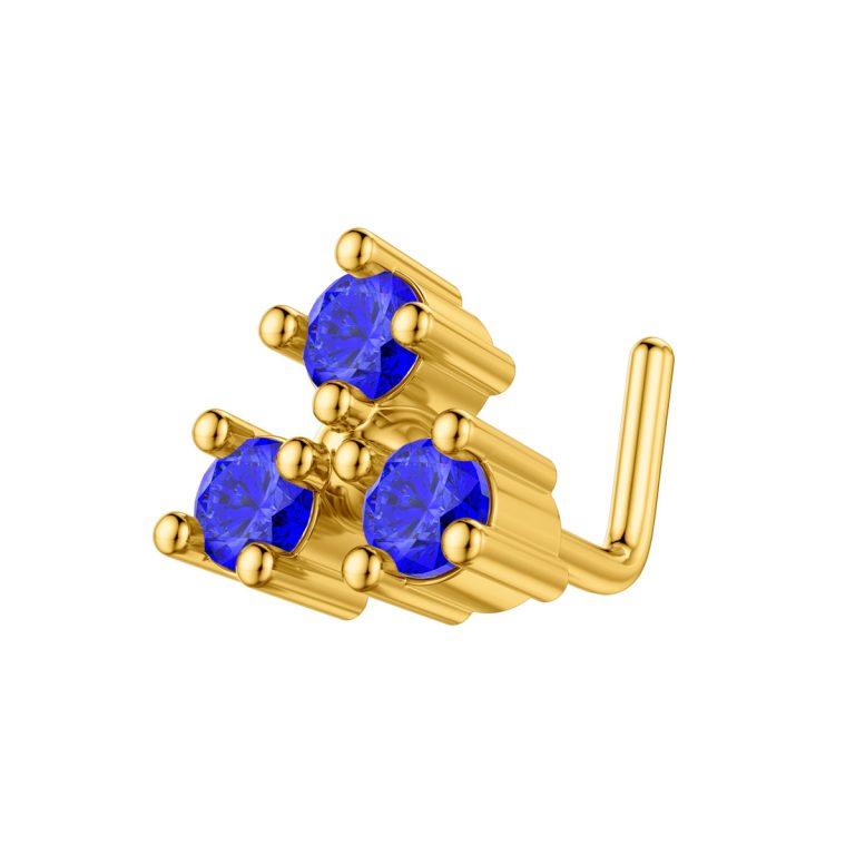 Cross-border fashion hot copper plated real gold inlaid zircon butterfly love nose nail nose ring puncture jewelry manufacturers direct supply - Image 12