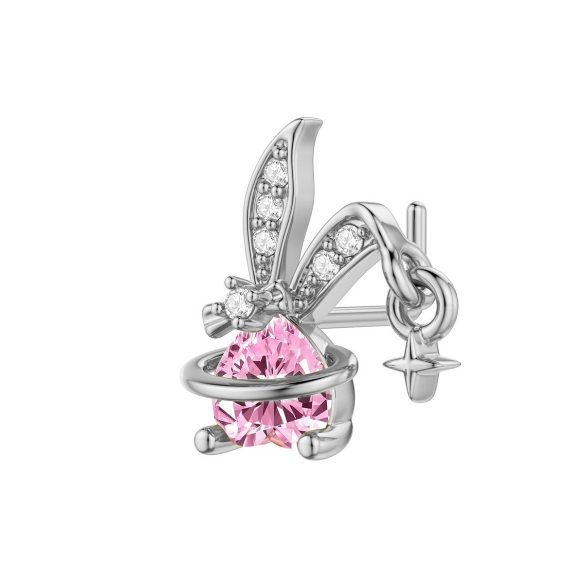 Cross-border new cat rabbit butterfly love eyes copper set zircon nose nail piercing jewelry factory direct wholesale - Image 4