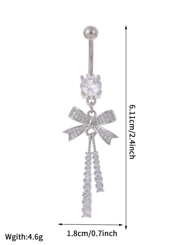 New Creative Bow Navel Nail High Temperament Diamond-encrusted Shining Navel Nail Fashion Body Piercing Jewelry - Image 6