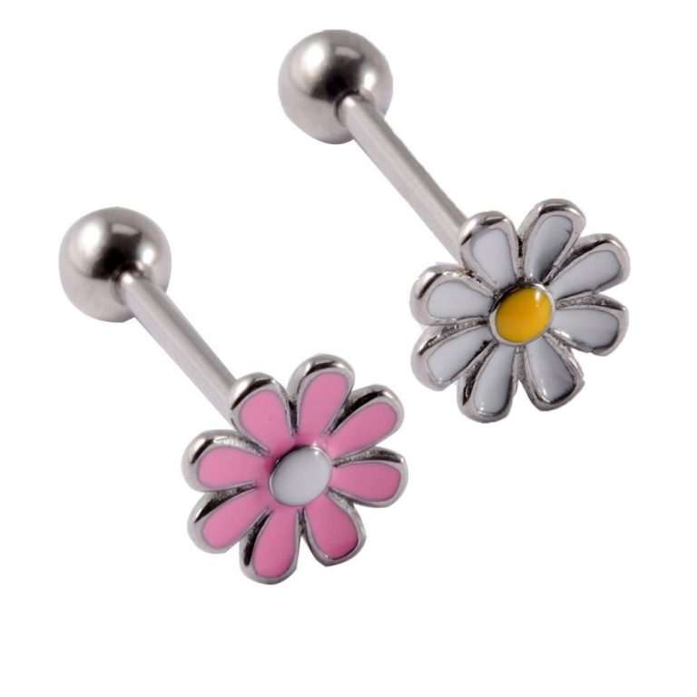 Daisy tongue nail stainless steel tongue ring punk hot girl tongue nail titanium steel human body piercing jewelry - Image 5