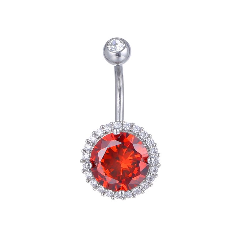 new European and American hot-selling zircon double diamond belly button nail puncture jewelry creative umbilical buckle nail - Image 6