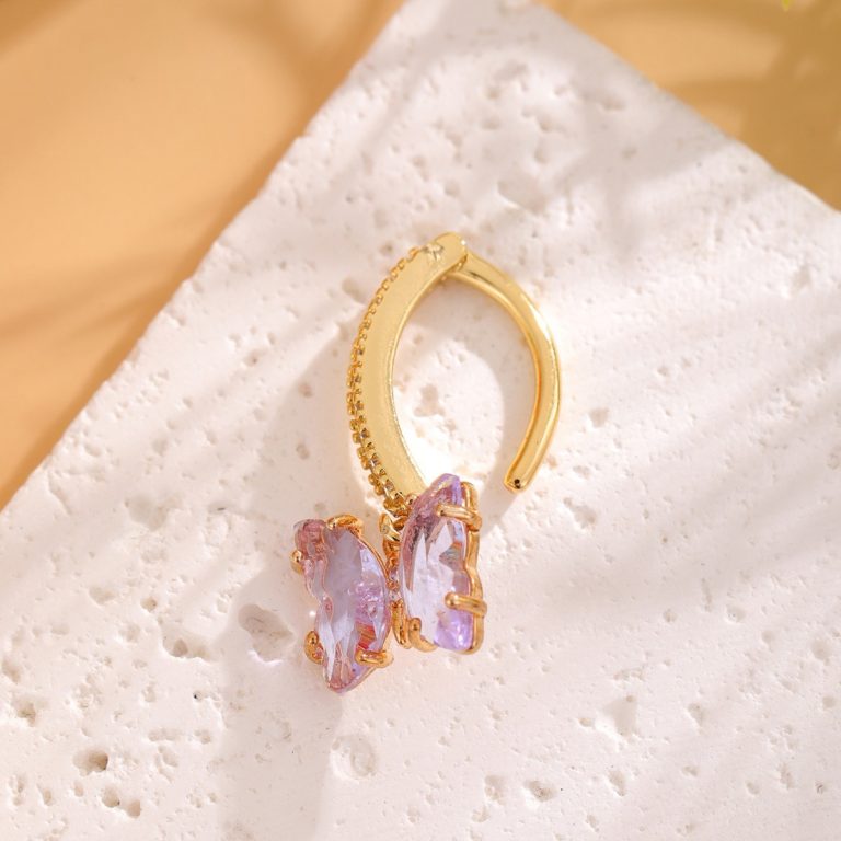 European and American Hot All-match Crystal Butterfly Copper Zircon Navel Ring Navel Buckle Piercing Jewelry - Image 3