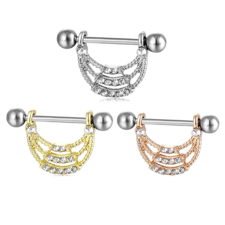 European and American popular puncture jewelry Amazon nipple ring U-shaped diamond breast ring