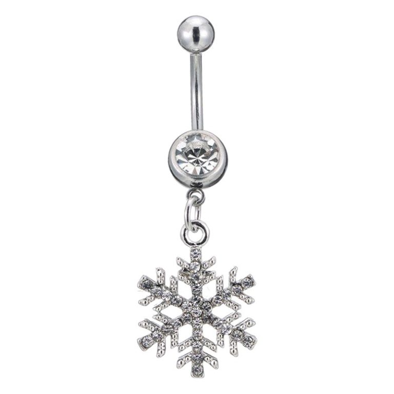 New umbilical puncture jewelry European and American diamond snowflake navel ring