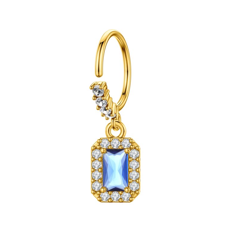 Cross-border fashion hot copper plated real gold inlaid zircon butterfly love nose nail nose ring puncture jewelry manufacturers direct supply - Image 7