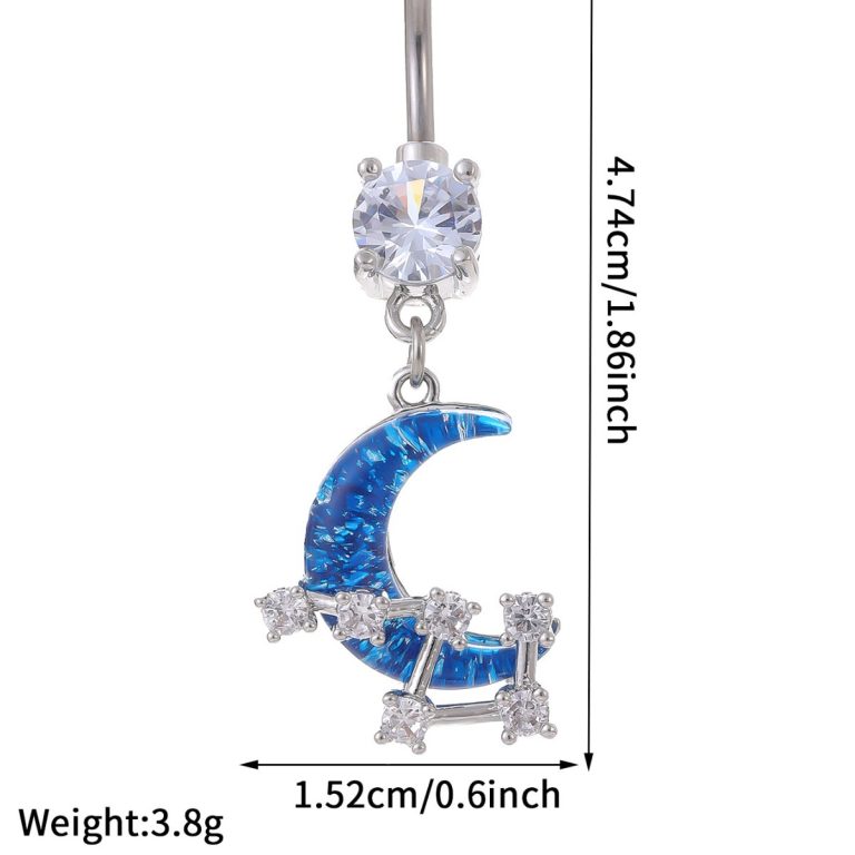 New Starry Sky Moon Navel Nail Female Niche Design Human Navel Nail Advanced Temperament Navel Piercing Jewelry - Image 5