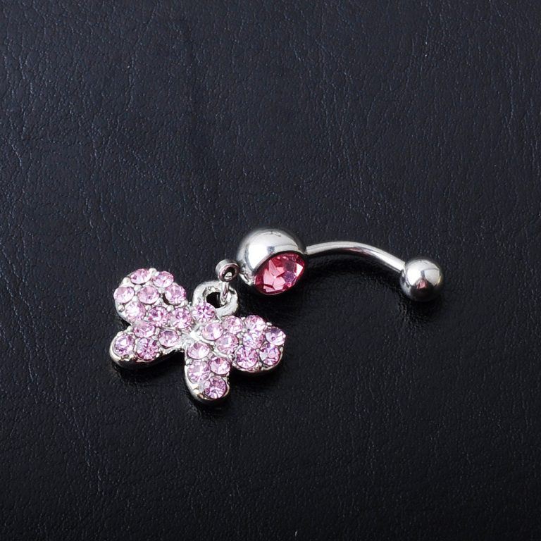 New European and American diamond butterfly pendant navel nail navel nail navel ring - Image 6