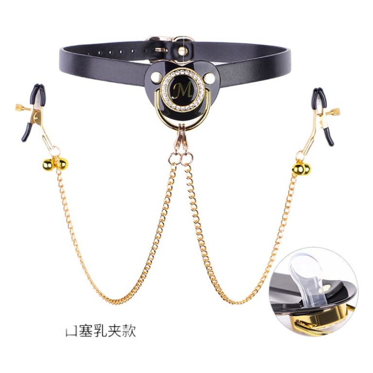 Sex toys sm props creative pacifier fun mouth gag ball nipple training torture equipment sm bell milk clip