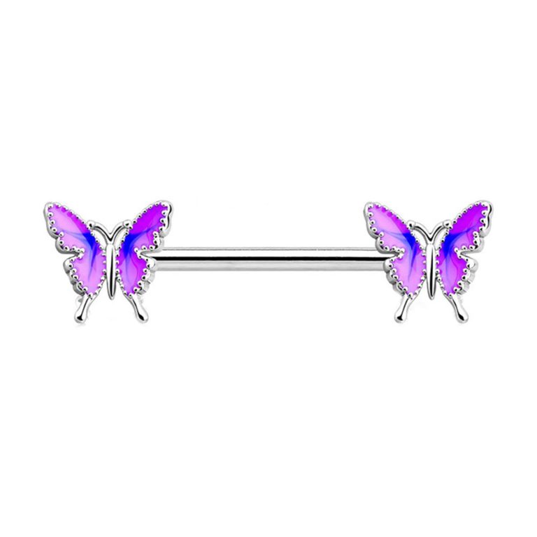 European and American Cross-border Products Spot Oil Dropping Butterfly Rings Stainless Steel 316 Straight Puncture Jewelry Chest Decorative Nails - Image 6