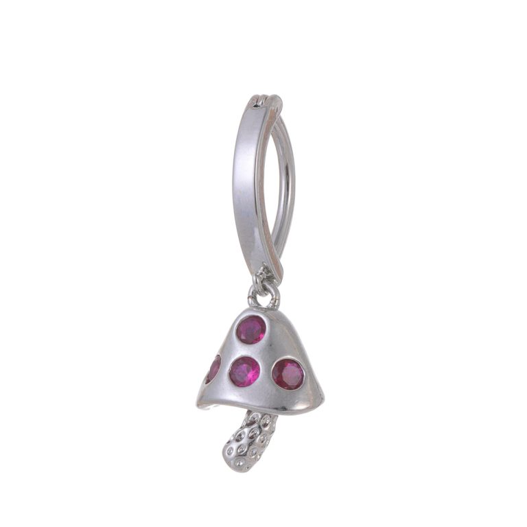 Europe and the United States cross-border popular personality mushroom copper inlaid zircon belly button ring belly button puncture jewelry - Image 5
