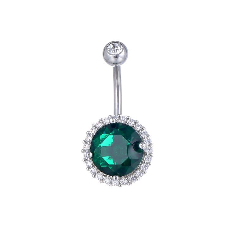 new European and American hot-selling zircon double diamond belly button nail puncture jewelry creative umbilical buckle nail - Image 4
