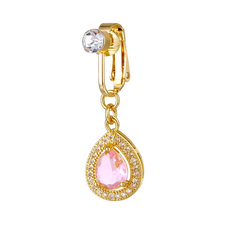 new inlaid crystal diamond butterfly water drop free perforation jewelry navel clip ear clip Amazon in stock - Image 9