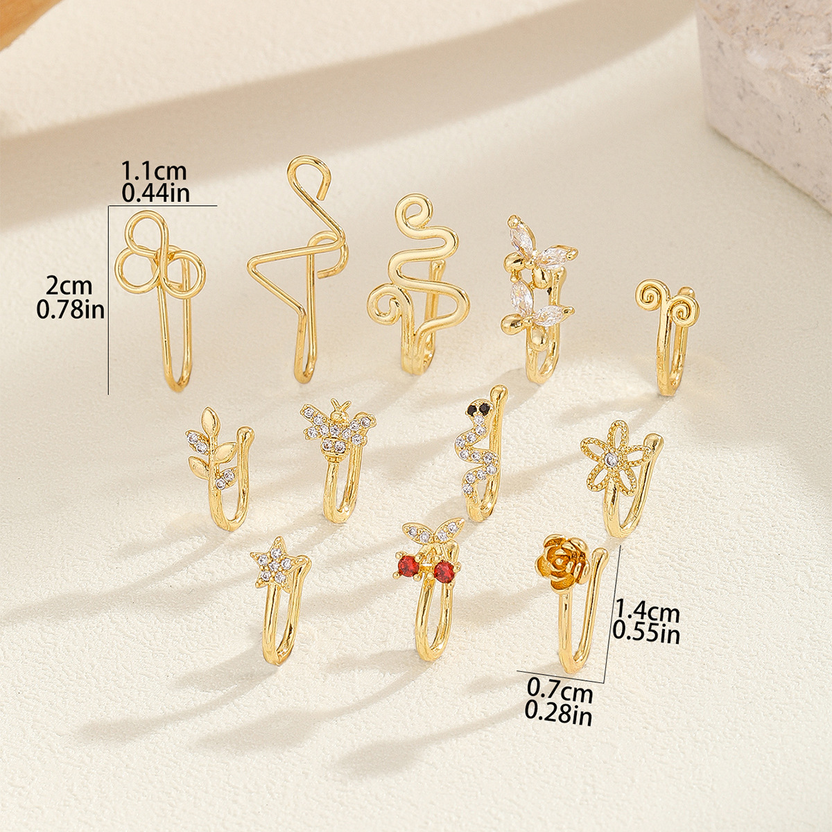 Factory Direct supply new copper white stone inlaid high-looking sexy nose decoration light luxury niche high-grade nose nail wholesale - Image 4