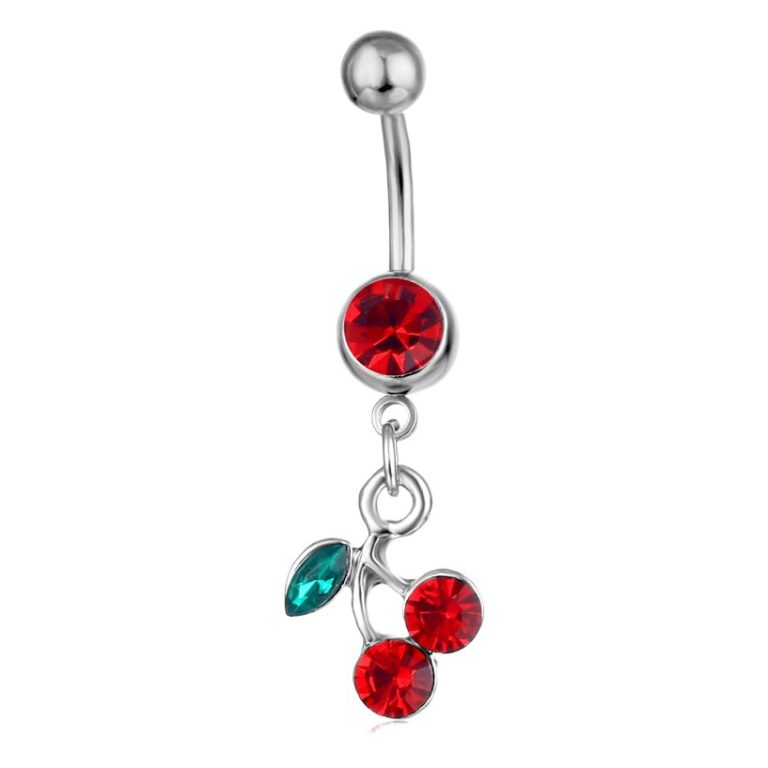 Europe and the United States puncture jewelry fruit Cherry pendant belly button ring belly button nail