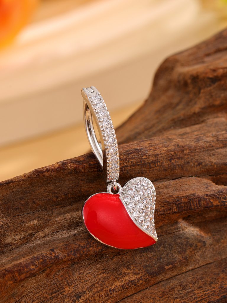 New French Style Brush Fashion Trend Copper Zircon Oil Drop Love Pendant Navel Ring Navel Buckle Jewelry - Image 6
