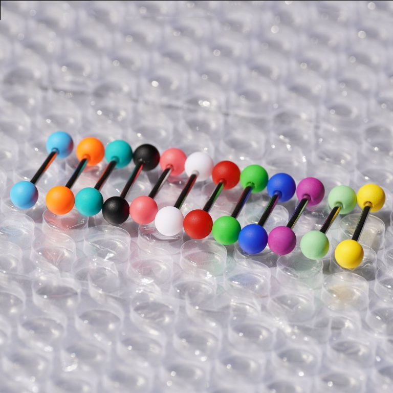 Acrylic spray paint tongue nail solid color paint tongue nail stainless steel titanium steel tongue nail niche hot girl puncture jewelry